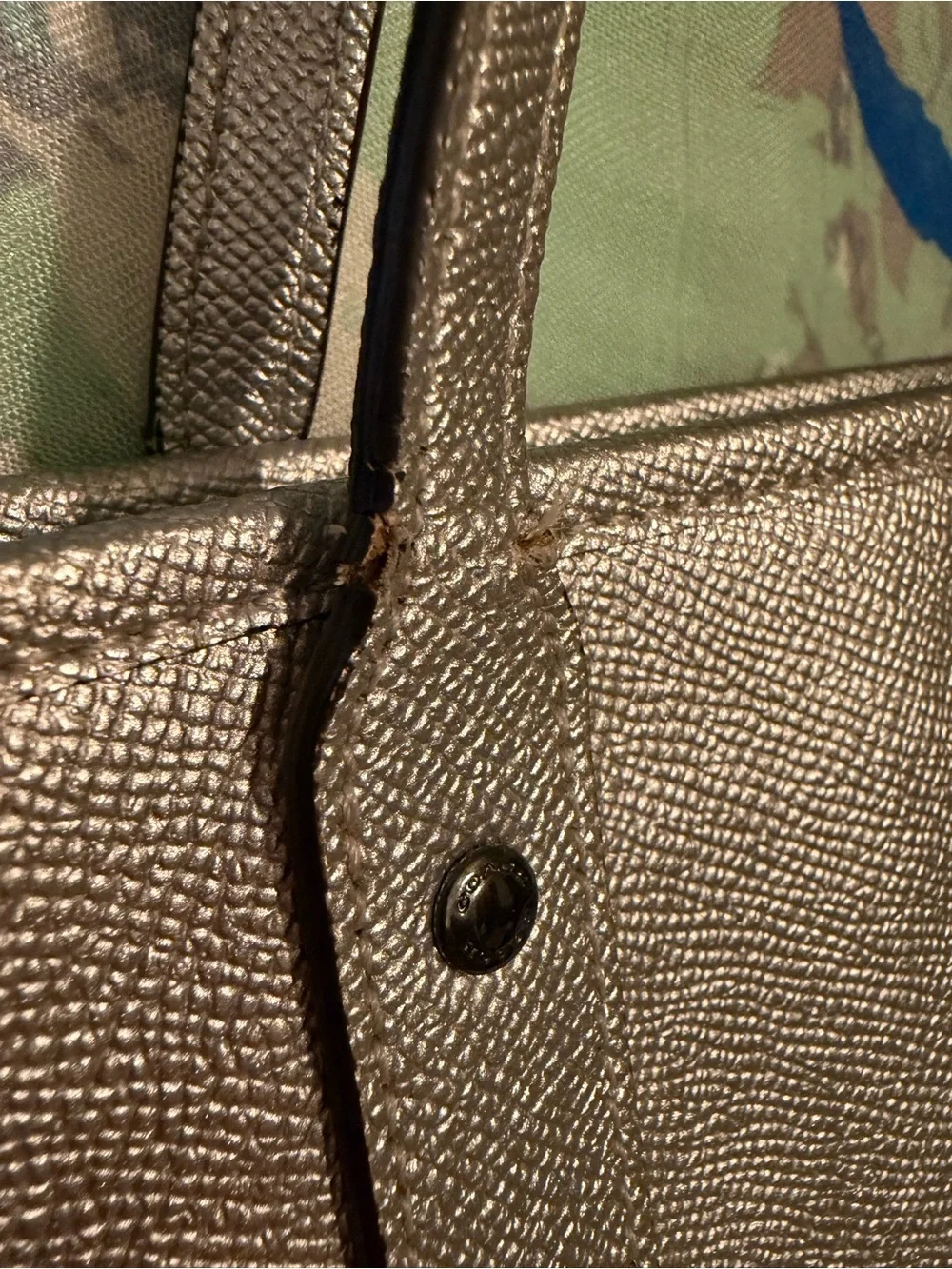 Coach Metallic Silver City Tote Bag - Picture 2 of 7